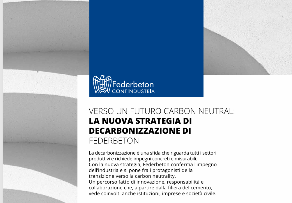 Verso un futuro carbon neutral: la nuova strategia di decarbonizzazione di federbeton